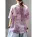 French cotton Tunic stylish Light And Loose Printed Cotton Linen T-Shirt