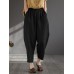 Women 100  Cotton Wide  Legged Solid Color Harlan Casual Pajamas Ninth Pants