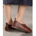 Brown Flat Shoes Cowhide Leather Chic Flats